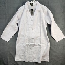 Natural Uniforms Lab Coat White Size Small  1516 3 Front Pockets W/ Back Strap