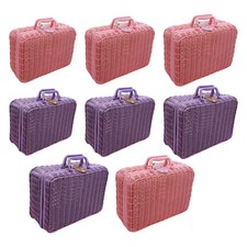 Valigia intrecciata Custodia portaoggetti intrecciata a mano per tavolo da