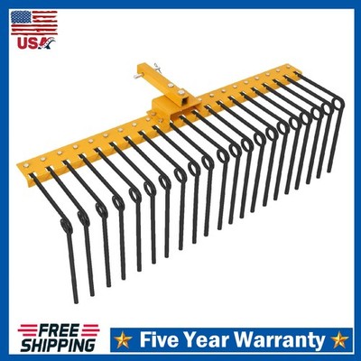 60'' Steel Pine Straw Landscape Rake for Category 1 Tractor ATV/UTV ,2'' Receiver