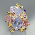 Pretty jewelry Natural Lavender Quartz Ring 925 Sterling Silver Size 8 /R481130