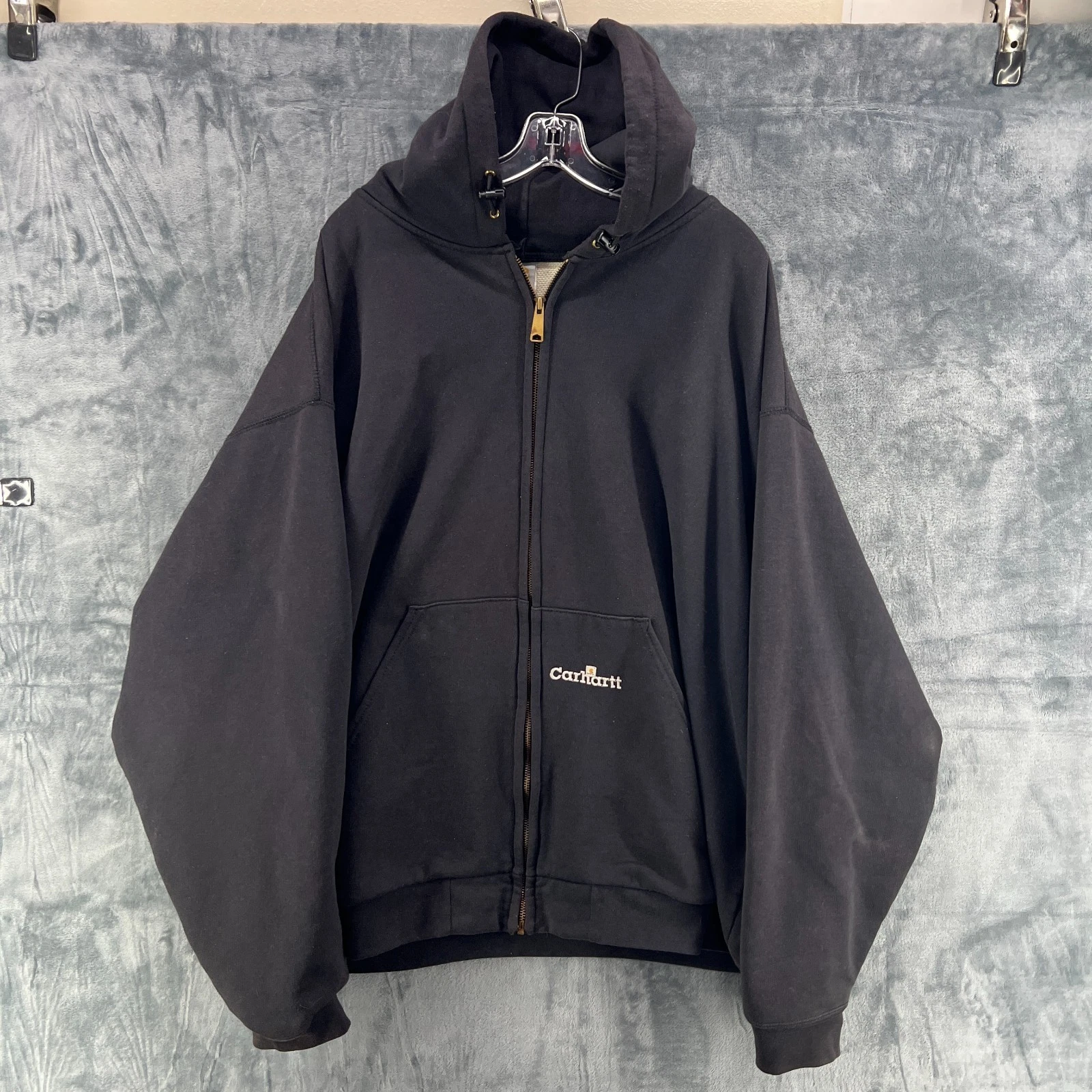 Carhartt Hoodie K129 BLK Mens Size 4XL Thermal Lined Sweatshirt Faded Distressed