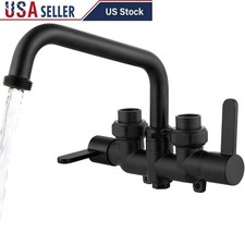 Dual Handle Brass Laundry Sink Faucet 3 Inch Center Garden Hose Adaptable New