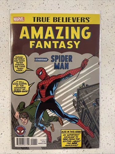 TRUE BELIEVERS AMAZING FANTASY STARRING SPIDER-MAN #1 JACK KIRBY 1 NM