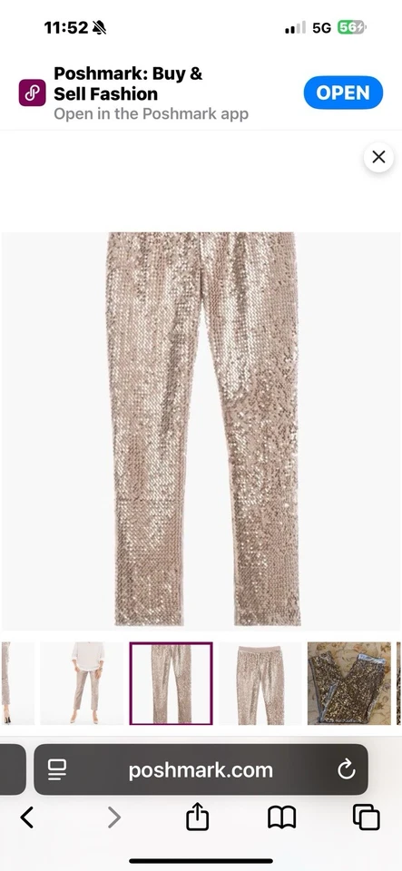 Calça de férias Chicos lantejoulas e veludo cônico tamanho 2 /L cor champanhe nova com etiquetas - Imagem 4 de 4