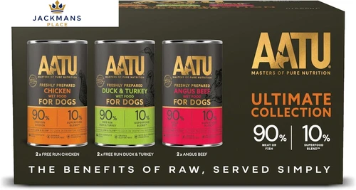 AATU Adult Dog Food Wet Tins - Variety Pack (6x400g) - Grain Free Recipe...