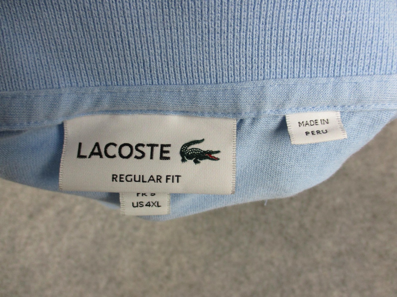 Lacoste Polo Shirt Mens 4XL XXXXL Big Tall Blue Big Croc Logo Cotton Tennis Golf thumbnail 5
