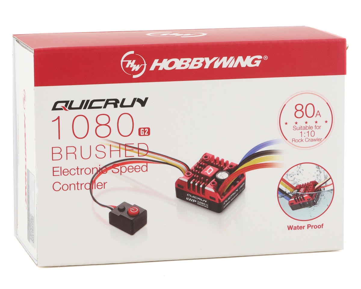 Hobbywing QuicRun Waterproof 1080 G2 Brushed Crawling ESC (2-3S) [HWA30120202]