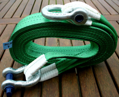 4x4 RECOVERY WINCH/TOW ROPE STRAP 4M TREE STROP 14 TON  2x 3.25T TESTED SHACKLES - Picture 1 of 1