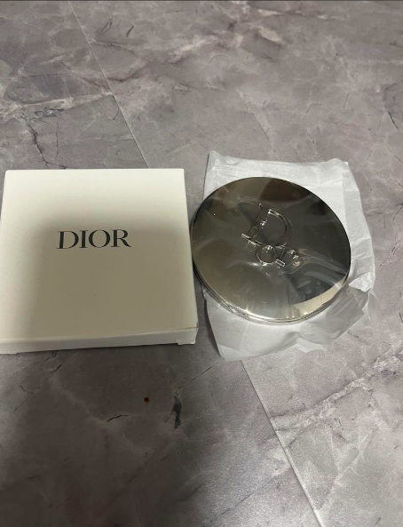 Christian Dior mirror w/BOX SILVER logo NEW Novelty gift Christian Dior mirror w/BOX SILVER logo NEW Novelty gift