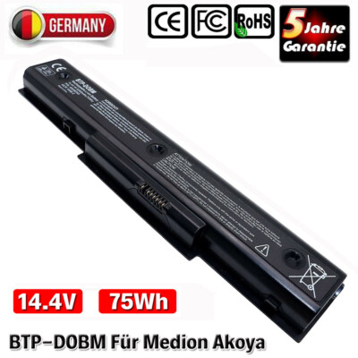 FengWings Laptop Akku 14,4V 5200mAh - Ersatzakku Für Medion BTP-DOBM Modelle
