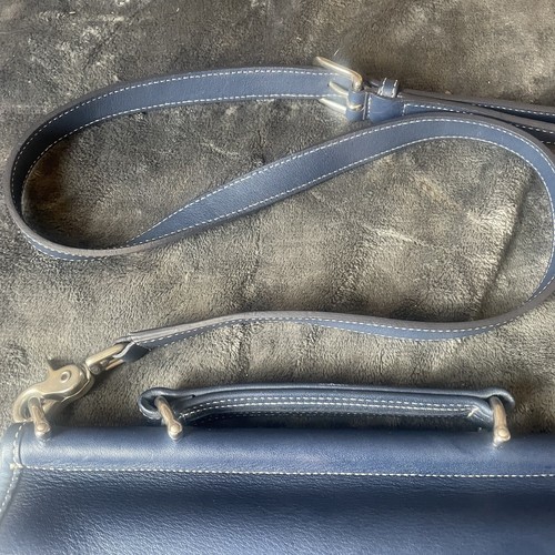 VINTAGE Coach Willis Legacy Bag 9927 Navy Leather Nickel Hardware EUC - Picture 7 of 12