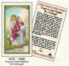 St. Raphael Archangel Laminated Prayer Cards - Pack of 25 - HC9-182E