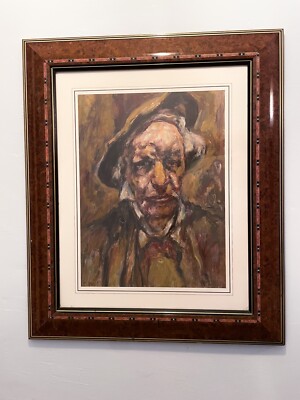 meisterhaftes, signiertes original Selbstportrait von Josef Pollak