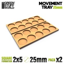 MDF Movement Trays 25mm 5x2 - Wargames Skirmish Lines games compatible with AOS