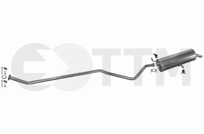 Ligne D'échappement Complète (pot + Silencieux) Pour Peugeot 307 1.4 8V 75CH Hayon 2001-2004 - Acier Aluminié