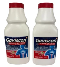 2X Gaviscon Extra Strength Cherry Liquid Antacid Heartburn 12oz Exp.12/26 New