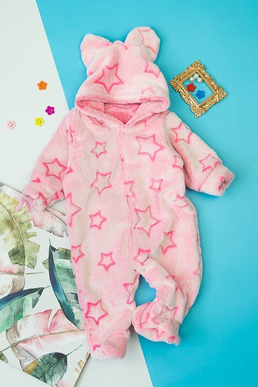 Newborn Baby Girl Winter Clothes Star Pink 3-6