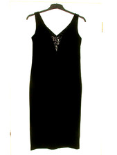 Brand New Monsoon Black Evening Dress With Diamante/Sequin Accents UK Size 8
