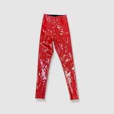 Commando Women's Red Faux Patent Leather Leggings Size XS