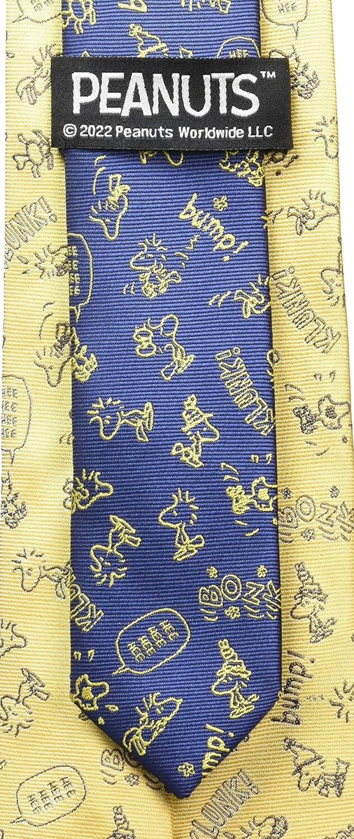 Peanuts Snoopy Tie Yellow Woodstock Polyester 100% PND48173 Japan
