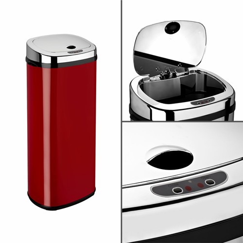 Dihl 30L 42L 50L Rectangle Red Sensor Kitchen Waste Dust Bin Automatic