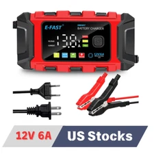 12V 6A Car Battery Charger Tender Maintainer for Trickle Motorcycle LiFePO4