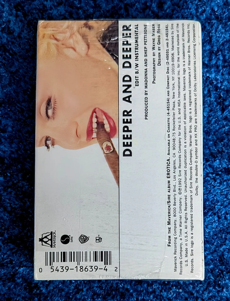 MADONNA SEALED DEEPER AND DEEPER CASSETTE SINGLE TAPE US 1992 Promo Hype Erotica - Image 2 of 4