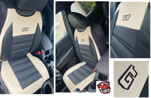 FRONT SEAT COVER MAT ECO LEATHER & FABRIC VOLKSWAGEN PASSAT B3 B4 B5 B6 B7 B8 - Picture 1 of 9