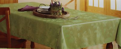 Easter Blossoms & Blooms Green Floral Print 60x144 Oblong Tablecloth NIP 