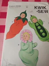 Kwik Sew Pattern 3446 Baby Costumes Hot Pepper Flower Peapod Size XS-XL CUT