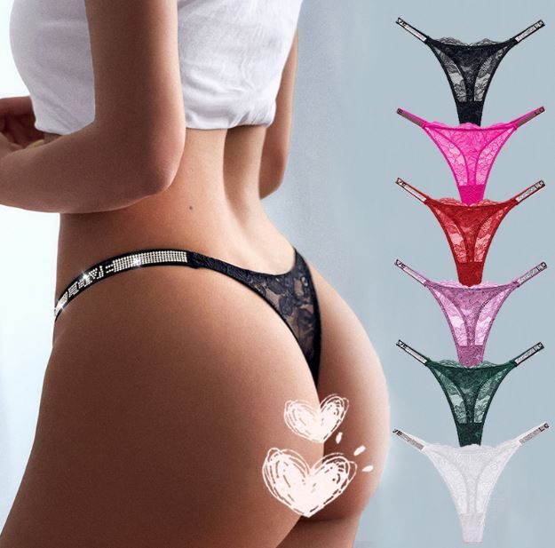 Women's Sexy Lace Low Waist Thongs Panties Intimate G-String Briefs Underwear