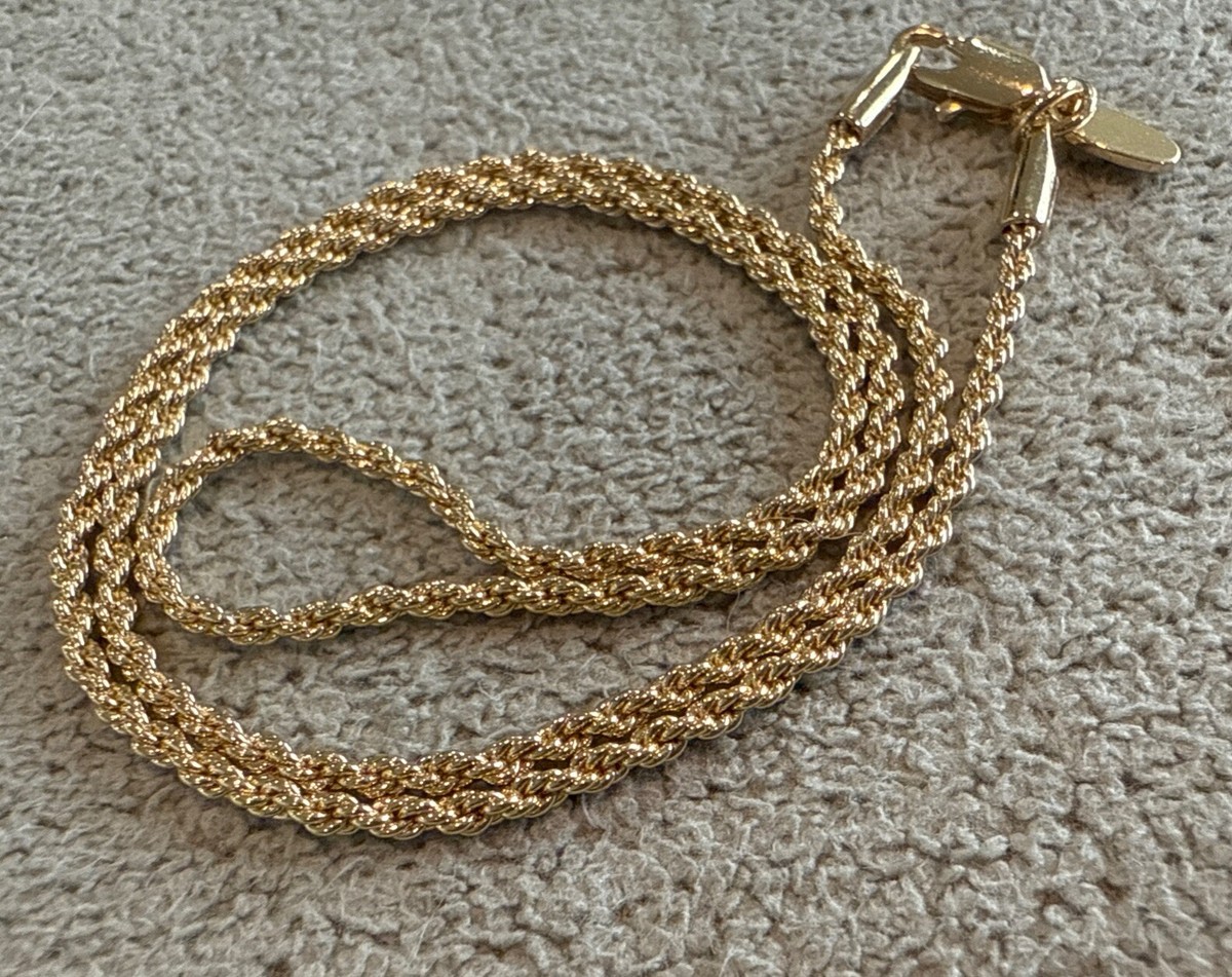 LT 24k Gold Plated Rope Chain 16inch -H1
