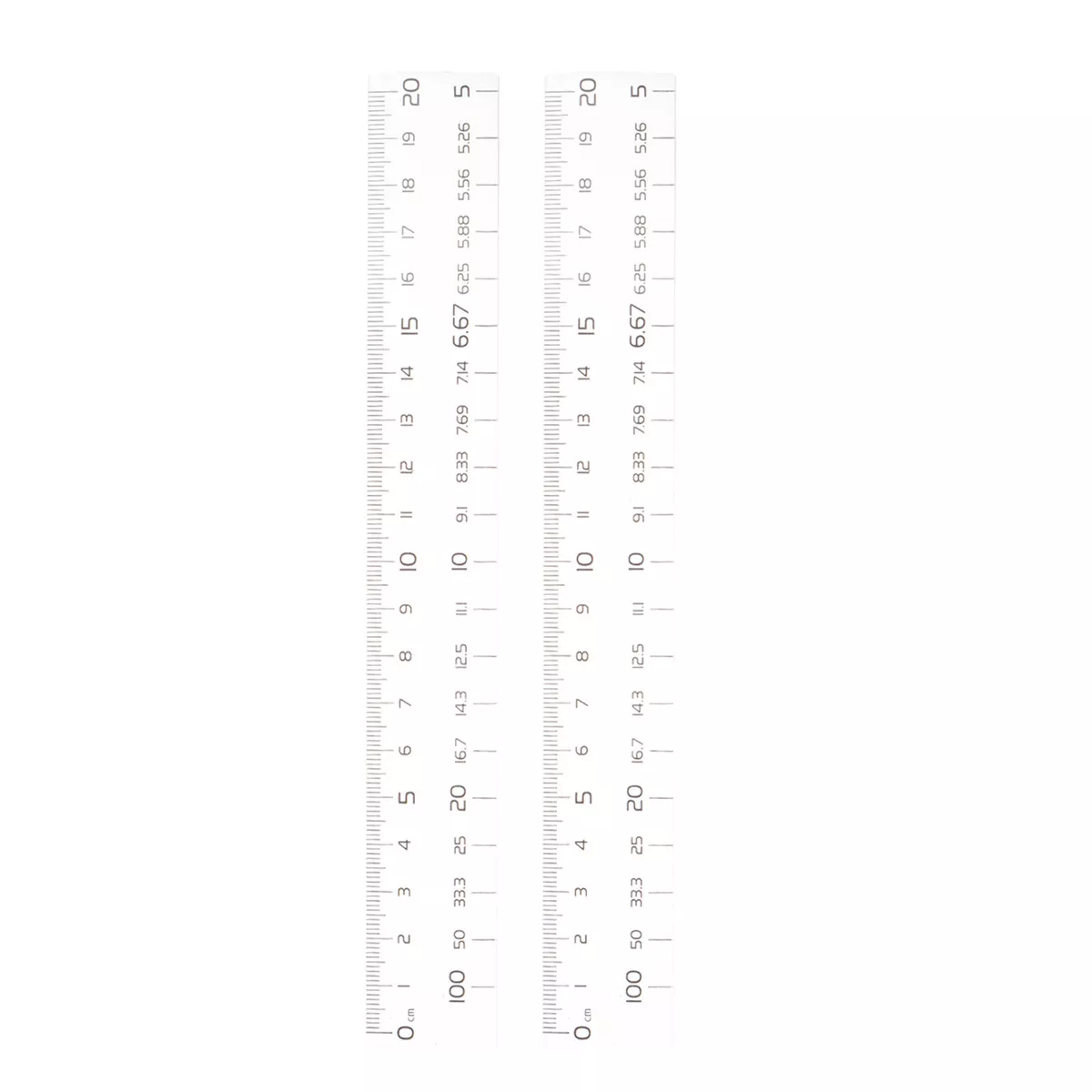 2pcs Public Examination Percentage Ruler 20cm Data Analysis