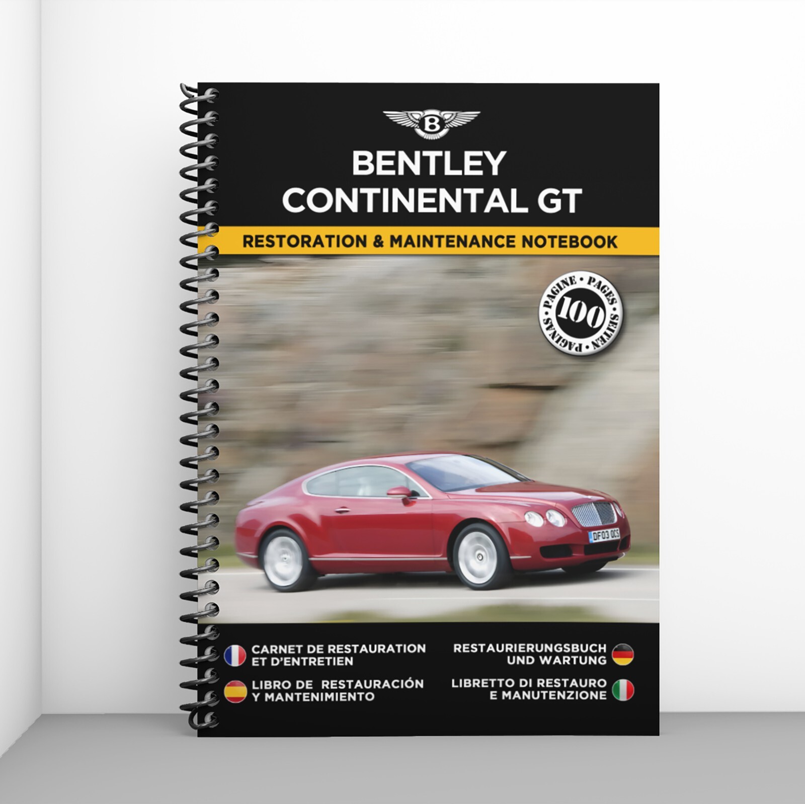 Carnet de restauration Bentley Continental GT format A4 couverture rigide