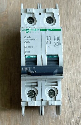 SCHNEIDER ELECTRIC C60 MULTI 9 CIRCUIT BREAKER C4A 2 POLE 60139 4A