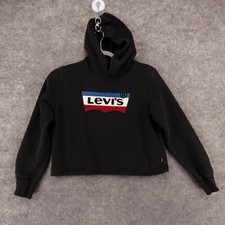 Levi's Sweatshirt Youth Boys Large Black Hoodie w Spell Out Logo