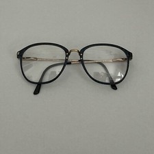 VTG New Europa Gold Metal Blue Plastic 5th Avenue Eyeglass Frames 52-18-140