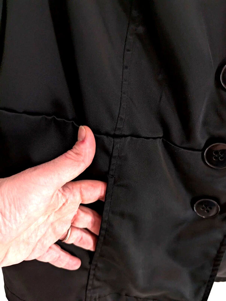 Lane Bryant женщин 16 черный атлас наряд куртка shacket карманы наплечные подушечки - Изображение 4 из 4