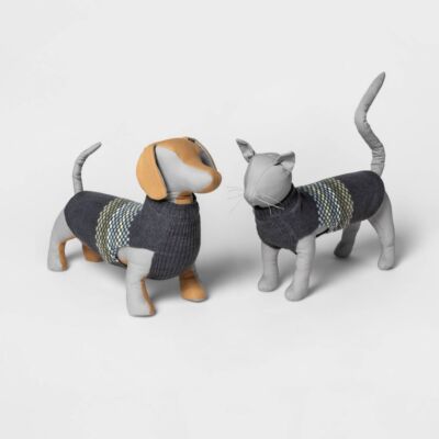 Boots & Barkley Fairisle Stripe  Dog & Cat Sweater - Gray (Choose Your Size)