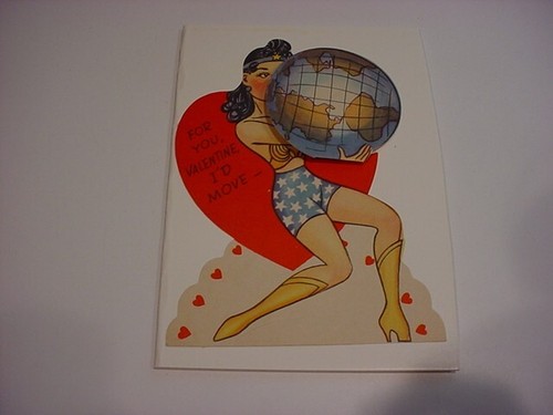 rare,NM 1940's WONDER WOMAN VALENTINE - Picture 2 of 4