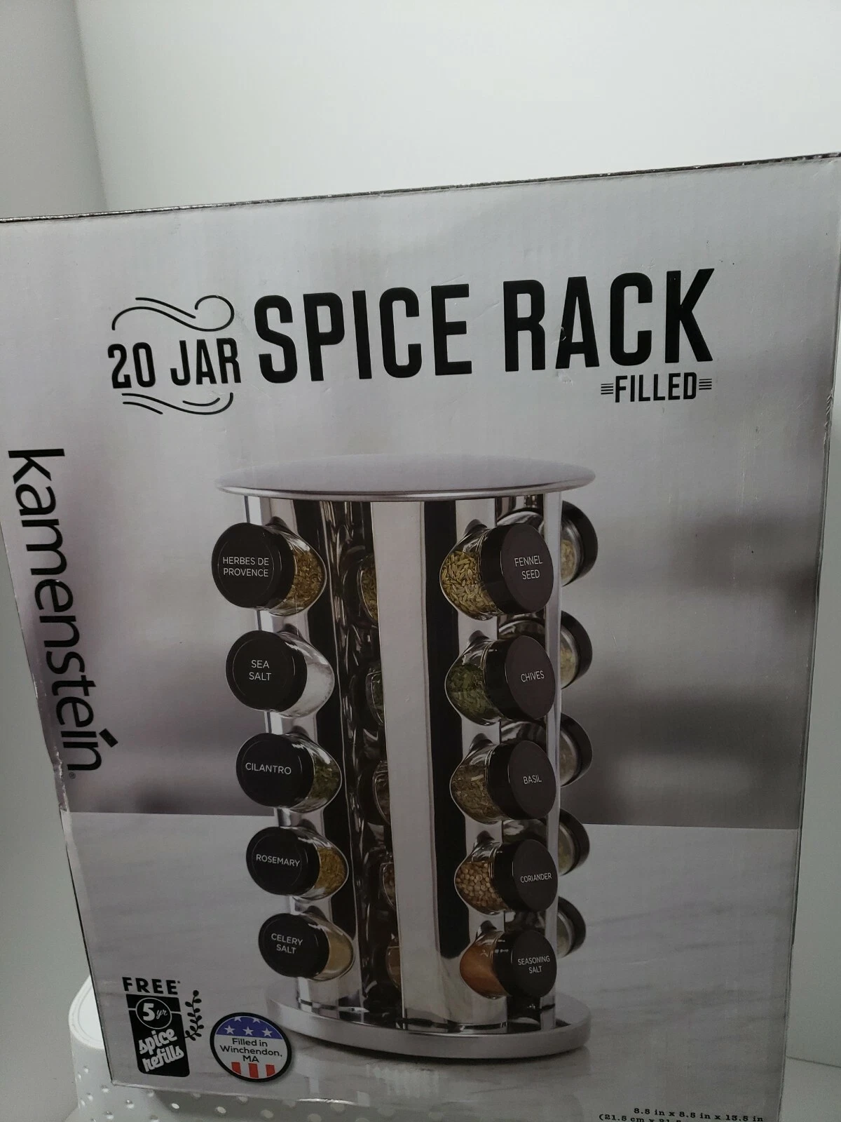 Kamenstein 30020 Revolving 20-Jar Countertop Spice Rack Tower