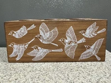 Hallmark Birds in Flight Wood Tea Light (3) Candle Holder by Gennine Zlatkis VGC