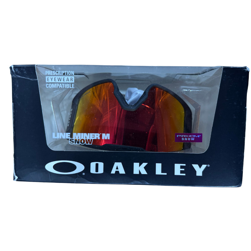 Máscara Oakley Line Miner negra mate Prizm antorcha iridio esquí snowboard mediana