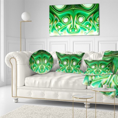 Designart 'Vibrant Green Fractal Flower Design' Abstract