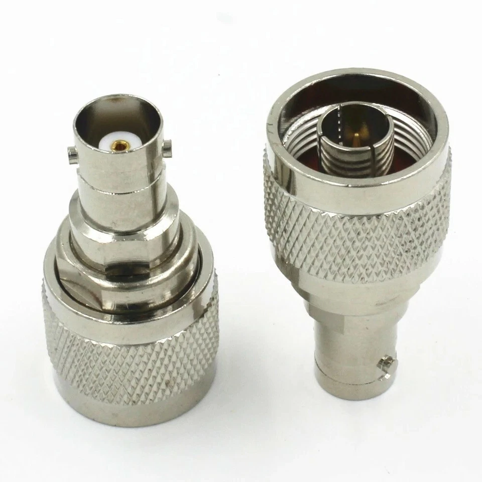 N-Type Male Plug to BNC Female Jack RF Adapter Barrel Connector - Image 2 of 3