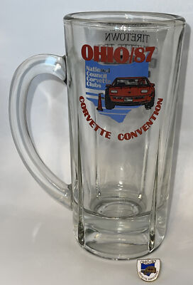 1987 Ohio Corvette Convention Mug Stein And Tie Tack Pin Collector 