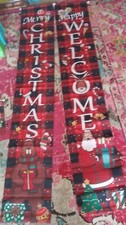 NWOT Lot of 3 Christmas holiday friendly happy banners decorations 12x72" 10x11"