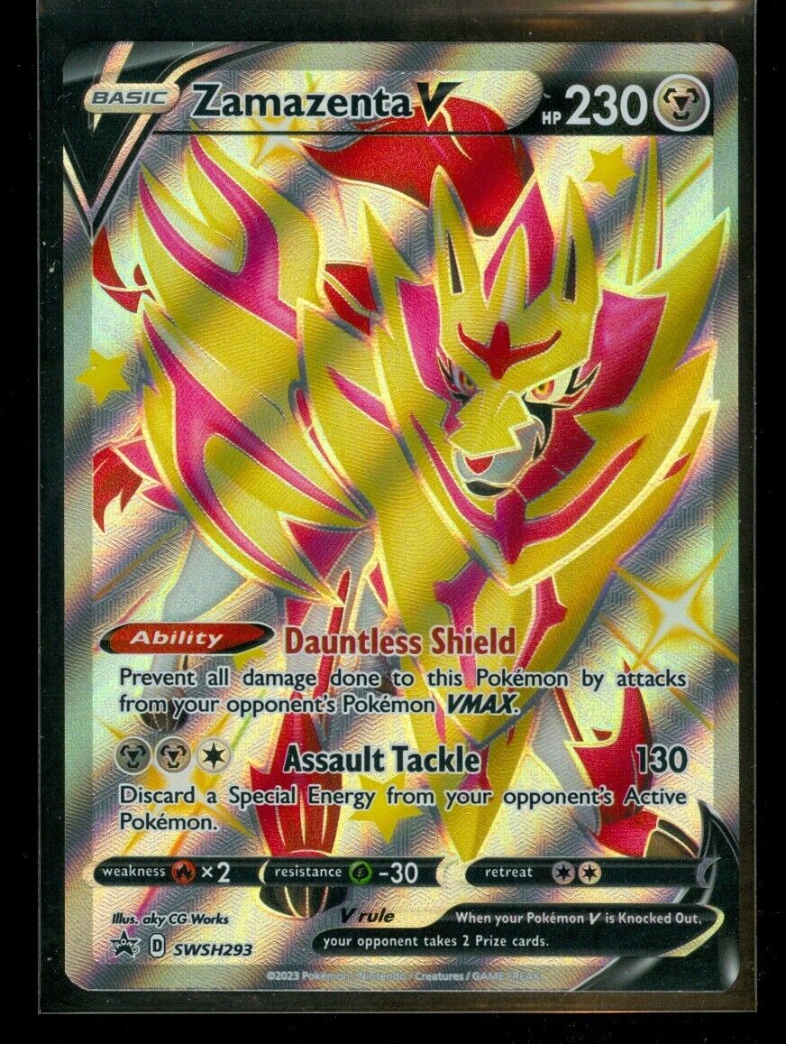 Zamazenta V Shiny Full Art Ultra Rare Foil SWSH293 Pokemon Black Star Promo  NM