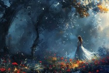 ANGEL FAIRY WOODLAND CANVAS PICTURE PRINT WALL ART