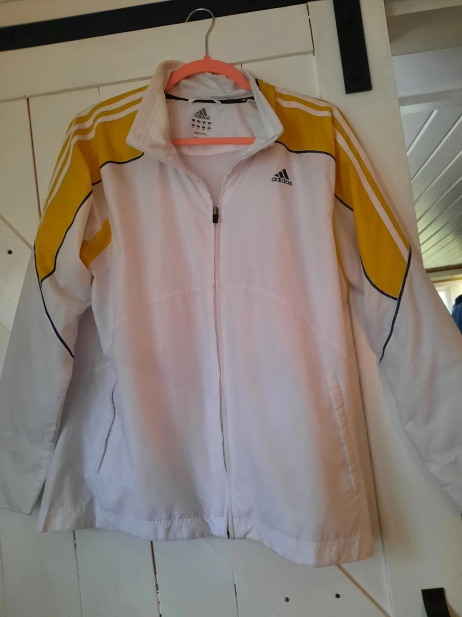 Adidas Mens Track Jacket Yellow White Size Large Zip Up eBay